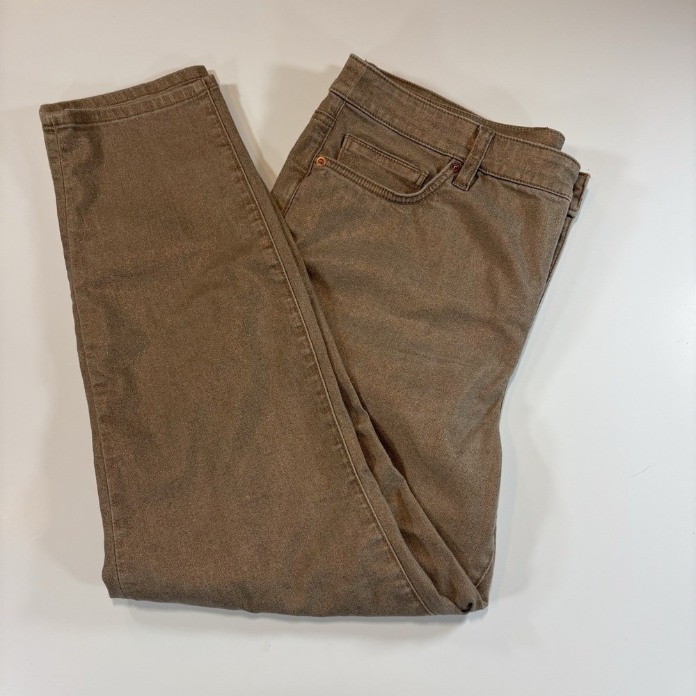 Tommy Bahama Jeans Size 16x28 Copper Metallic High Rise‎ Ankle Denim Glam-Casual